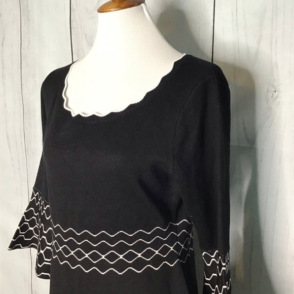 Nina Leonard bell sleeve knit‎ sweater dress - Picture 3 of 10